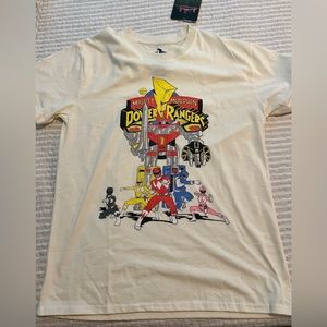 Power Rangers Beige Yellowish Tee Shirt Top. NEW!! Size: M Unisex